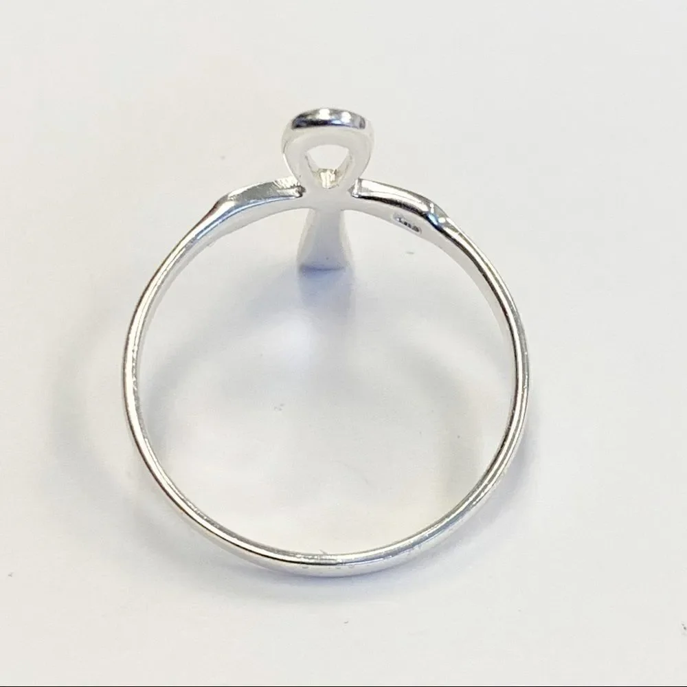 925 Sterling Silver Ankh Cross Ring - Picture 15 of 15